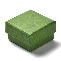Cardboard Jewelry Set Boxes, with Sponge Inside, Square, Lime Green, 5.1x5x3.1cm(CBOX-C016-03A-01)