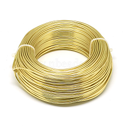 Round Aluminum Wire, Bendable Metal Craft Wire, for DIY Jewelry Craft Making, Light Gold, 9 Gauge, 3.0mm, 25m/500g(82 Feet/500g)(AW-S001-3.0mm-27)