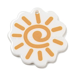 Acrylic Pendants, Sun, 29x27.5x2mm, Hole: 1.6mm(OACR-E035-01A)