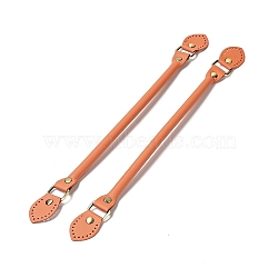 Leaf End Microfiber Leather Sew on Bag Handles, with Alloy Studs & Iron Clasps, Bag Strap Replacement Accessories, Orange, 39.5x3.15x1.25cm(FIND-D027-12D)