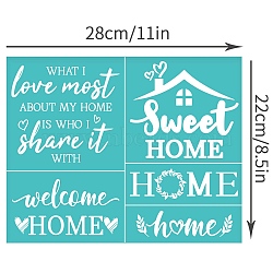 Self-Adhesive Silk Screen Printing Stencil, for Painting on Wood, DIY Decoration T-Shirt Fabric, Turquoise, Word, 280x220mm(DIY-WH0338-199)