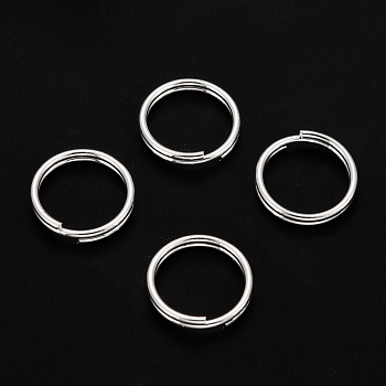 304 Stainless Steel Split Rings, Double Loops Jump Rings, Silver, 12x2mm, Inner Diameter: 10mm, Single Wire: 1mm