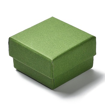Cardboard Jewelry Set Boxes, with Sponge Inside, Square, Lime Green, 5.1x5x3.1cm