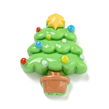 Christmas Opaque Resin Decoden Cabochons, Christmas Tree, 27x22x8mm