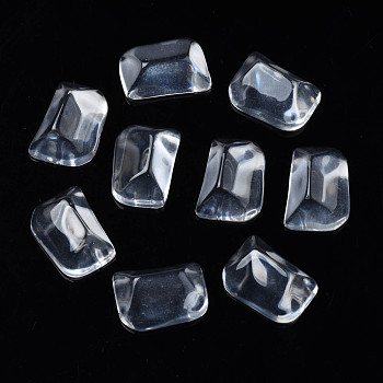 Transparent Rectangle Resin Cabochons, Water Ripple Cabochons, Triangular Prism, Clear, 20.5x14.5x8.5mm
