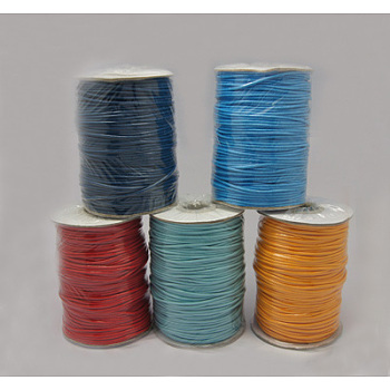 Korea Waxed Cord, Waxed Polyester Cord, Mixed Color, 1.5mm, about 87.48~92.95 yards(80~85m)/roll