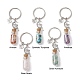 5Pcs 5 Styles Glass Wishing Bottle Pendant Keychains(KEYC-JKC00717)-1