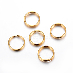 304 Stainless Steel Split Rings, Double Loops Jump Rings, Golden, 12x2mm, Inner Diameter: 10mm, Single Wire: 1mm(X-STAS-P223-22G-07)