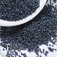 MIYUKI Delica Beads Small, Cylinder, Japanese Seed Beads, 15/0, (DBS0325) Matte Metallic Blue Iris, 1.1x1.3mm, Hole: 0.7mm, about 175000pcs/bag, 50g/bag(SEED-X0054-DBS0325)