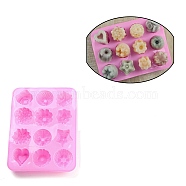 Flower DIY Silicone Fondant Molds, Resin Casting Molds, for Chocolate, Candy, UV Resin, Epoxy Resin Craft Making, PeachPuff, 155~160x208~215x3~23.5mm, Inner Diameter: 37~45x36.5~45mm(SIMO-D003-06)