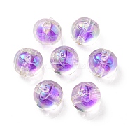 UV Plating Rainbow Iridescent Acrylic Beads, Two Tone Bead in Bead, Fruit, Medium Orchid, 16x15.5x16.5mm, Hole: 3.5mm(OACR-A014-02B)