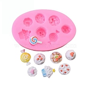 Food Grade Silicone Molds, Fondant Molds, Baking Molds, Chocolate, Candy, Biscuits, UV Resin & Epoxy Resin Jewelry Making, Mixed Shapes, Hot Pink, 83x55x16mm, Inner Size: 14~21x11~17mm(DIY-F045-32)