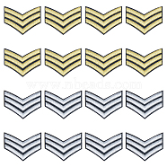 16Pcs 2 Styles Computerized Embroidery Cloth Self Adhesive Patches, Stick On Patch, Costume Accessories, Appliques, Mixed Color, 35~37x62~66x1mm, 8pcs/style(PATC-FH0001-12)