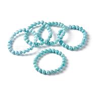 Natural Larimar Round Beaded Stretch Bracelet, Gemstone Jewelry for Women, Beads: 8mm, Inner Diameter: 2-1/8 inch(5.5cm)(BJEW-A120-01C)