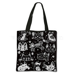 Gothic Printed Polyester Shoulder Bags, Square, Cat Shape, 71.5cm, Bag: 395x395cm(PW-WG68108-03)