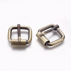 Iron Buckles, Rectangle, Brushed Antique Bronze, 32x29x9mm, Hole: 16x20mm(IFIN-WH0047-03AB)