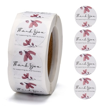 1 Inch Thank You for Supporting My Small Business Stickers, Adhesive Roll Sticker Labels, for Envelopes, Bubble Mailers and Bags, Mixed Color, 25mm, 500pcs/roll