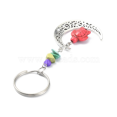 Dyed Synthetic Turquoise Turtle Keychain(KEYC-JKC00492)-3