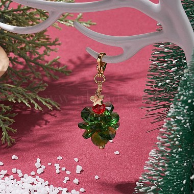 Christmas Tree Glass Pendant Decorations(HJEW-JM02018)-2