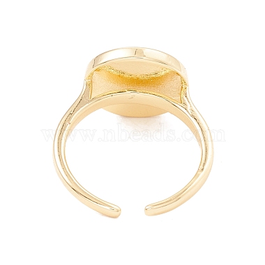Shell Flat Round Open Cuff Ring(RJEW-P030-02G)-3
