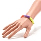 Bonbonfarbenes stämmiges Acryl-Armband mit gebogenen Rohrperlen für Mädchen und Frauen(BJEW-JB07297-03)-3