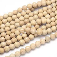 Natural Riverstone Round Bead Strands, Faceted, 6mm, Hole: 1mm, about 67pcs/strand, 16 inch(G-O094-10-6mm)