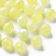 Acrylic Beads, Imitation Gemstone, Round, Champagne Yellow, 12mm, Hole: 2mm, about 560pcs/500g(MACR-S375-001D-08)
