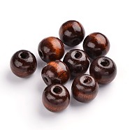 Natural Maple Wood Beads, Dyed, Round, Coconut Brown, 19~20x17.5~18mm, Hole: 4.5mm, about 400pcs/1000g(TB20mmY-11)