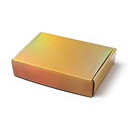 Laser Style Paper Gift Boxes, Rectangle, Goldenrod, Finish Product: 20x14.5x4.35cm(CON-G014-01A)