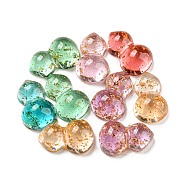 Transparent Resin Cabochons, with Gold Foil, Gourd, Mixed Color, 12x7.5x4mm(RESI-D005-14)