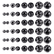 179pcs 4 Sizes Synthetic Snowflake Obsidian Beads, Round, 4~10mm, Hole: 1mm(G-AR0005-39)