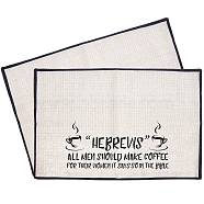 Coffee Theme Diablement Fort Cup Mats, Daily Supplies, Rectangle with Word, Black, 35x50cm(AJEW-WH0201-004)