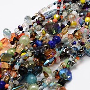 Electroplate Glass Bead Strands, Mixed Shapes, Mixed Color, 2~16x2~16mm, Hole: 1~2mm, about 15.74 inch(X-EGLA-L007-K01)