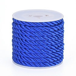 Polyester Cord, Twisted Cord, Blue, 5mm, about 4.37 yards(4m)/roll(OCOR-L041-5mm-11)