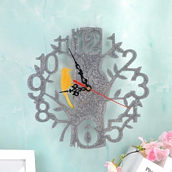 DIY Food Grade Silicone Tree of Life & Woodpecker Clock Molds, Resin Casting Molds, for UV Resin, Epoxy Resin Craft Making, White, 255x9mm(TREE-PW0001-59)