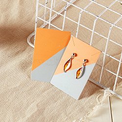 Rectangle Paper Earring Display Cards, Jewelry Display Cards for Earrings Necklaces Storage, Coral, 9x5.9x0.05cm, Hole: 1.6mm(CDIS-D007-01B)