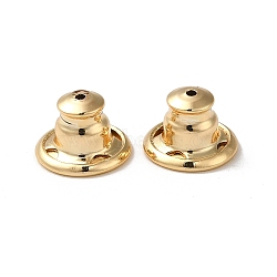 Rack Plating Brass Ear Nuts, Bullet Ear Nuts, Long-Lasting Plated, Real 14K Gold Plated, 10x7mm, Hole: 0.7mm(KK-G480-06LG)