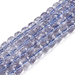 Natural Topaz Beads Strands, Faceted, Dyed, Cube, Medium Slate Blue, 5~6x5~6x5~6mm, Hole: 0.9mm, about 71~75pcs/strand, 14.96~15.16 inch(38~38.5cm)(G-N342-107B)