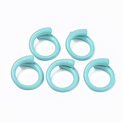 Spray Painted Alloy Cuff Rings, Open Rings, Cadmium Free & Lead Free, Turquoise, US Size 6(16.5mm)(X-RJEW-T011-14-RS)