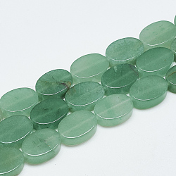 Natural Green Aventurine Beads Strands, Oval, 14~15x10~11x5mm, Hole: 1mm, about 28pcs/strand, 15.3 inch~16.1 inch(G-T122-04L)