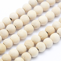 Natural Wood  Beads Strands, Round, Dyed, 8mm, Hole: 1mm, about 50pcs/strand, 15.7 inch(40cm)(WOOD-P011-07-8mm)