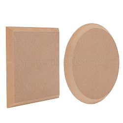 2Pcs 2 Style MDF Wood Boards, Ceramic Clay Drying Board, Ceramic Making Tools, Flat Round & Square, BurlyWood, 200x200x15mm, 1pc/style(AJEW-OC0004-65)
