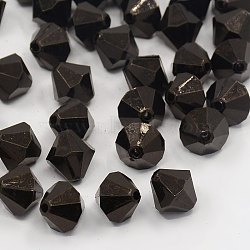 Faceted Bicone Transparent Acrylic Beads, Dyed, Black, 10mm, Hole: 1.5mm, about 1000pcs/500g(DBB10MM10)