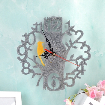 DIY Food Grade Silicone Tree of Life & Woodpecker Clock Molds, Resin Casting Molds, for UV Resin, Epoxy Resin Craft Making, White, 255x9mm