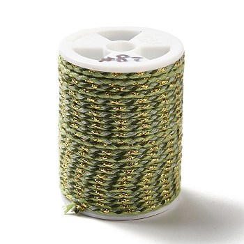 4-Ply Polycotton Cord Metallic Cord, Handmade Macrame Cotton Rope, for String Wall Hangings Plant Hanger, DIY Craft String Knitting, Olive Drab, 1.5mm, about 4.3 yards(4m)/roll