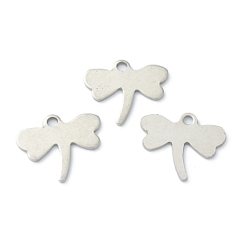 304 Stainless Steel Pendants, Dragonfly, Stainless Steel Color, 15x17x1mm, Hole: 1.8mm