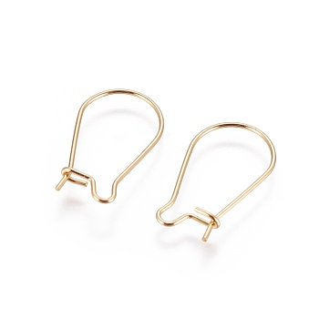 304 Stainless Steel Hoop Earring Finding, Golden, 21 Gauge, 20x12mm, Pin: 0.7mm