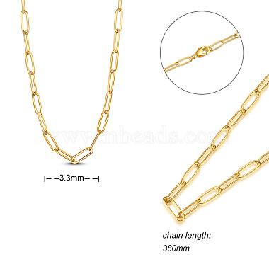 SHEGRACE Brass Paperclip Chain Necklaces(JN975A)-2