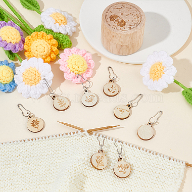 Wooden with Alloy Locking Stitch Marker(TOOL-WH0155-32)-4