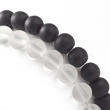 2Pcs 2 Color Glass Round Beaded Stretch Bracelets(BJEW-JB09092-01)-6
